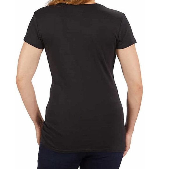 NWT Kirkland Signature Ladies Cotton V-Neck Tee Shirt Gray Size S $35 2B169 - Picture 2 of 2